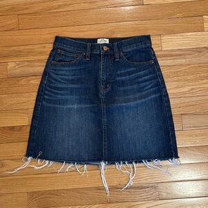JCrew Denim Frayed Hem Skirt